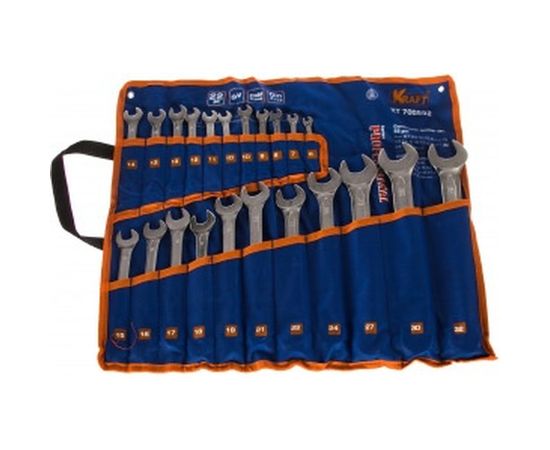 Набор комбинированных ключей 22шт: 6-19 21 22 24 27 30 32мм сумка KRAFT KT 700592 