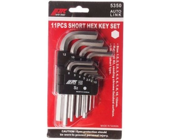 Набор Г-образных шестигранных ключей 1.5-12мм 11шт JTC 5350 