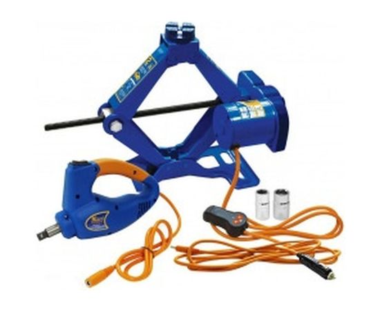 Электрический домкрат KRAFT 2 т, с гайковертом, в кейсе KT 850001 