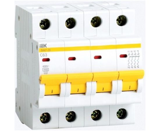 Автоматический модульный выключатель IEK 4п C 40А ВА 47-29 4.5кА ИЭК MVA20-4-040-C 