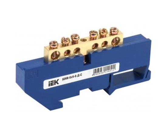 Нулевая шина на DIN-изоляторе IEK 6x9, 6групп в сборе YNN10-69-6D-K07 