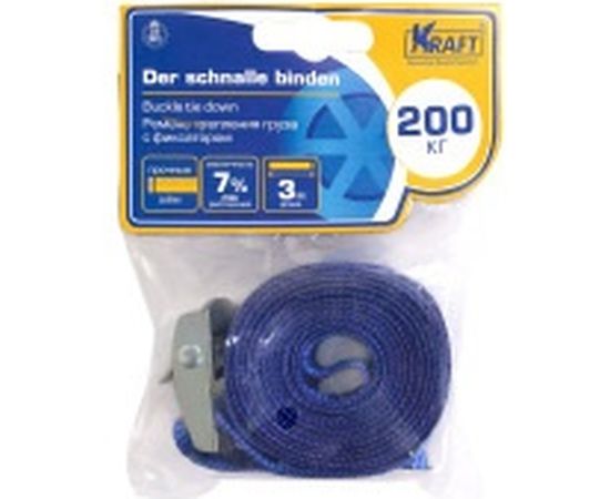 Ремень крепления груза с фиксатором KRAFT 3м 0,2 т KT 800200 