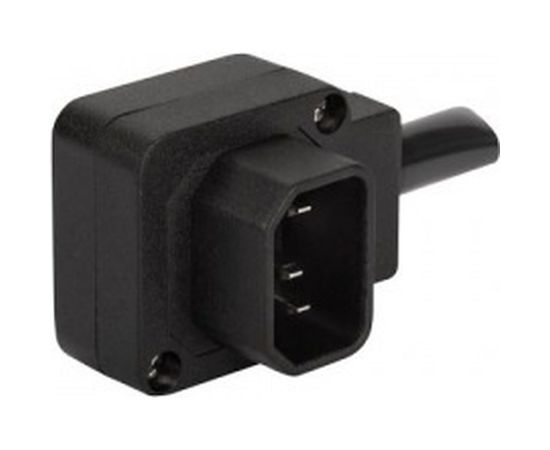 Вилка LANMASTER IEC 60320 C14, 10A, 250V, угловая, разборная, черная LAN-IEC-320-C14/90 