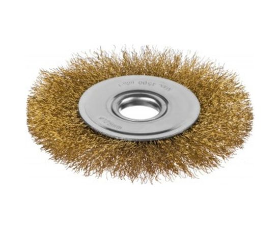 Щетка дисковая для УШМ (латунированная проволока 0,3 мм, 125 мм) MIRAX 35141-125 