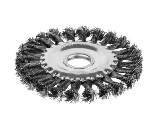 Щетка дисковая для УШМ (жгутированная стальная проволока 0,5 мм, 125 мм) MIRAX 35140-125 