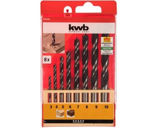 Набор сверл по дереву (8 шт; 3-10 мм) KWB 5141-00 