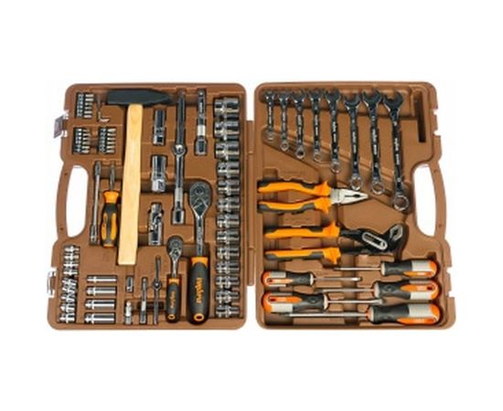 Универсальный набор инструмента 1/2"DR и 1/4"DR с 12-гранными головками 1/2"DR, 77 шт OMBRA OMT77S12 