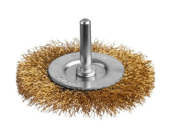 Щетка дисковая для дрели (латунированная проволока 0,3 мм, 75 мм) MIRAX 35145-075 