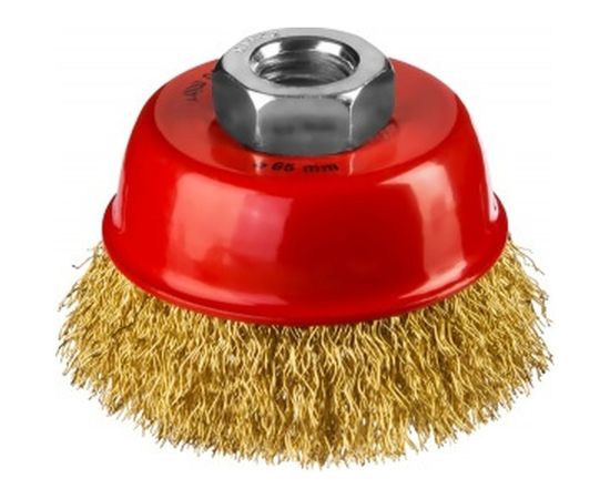 Щетка чашечная для УШМ (латунированная проволока 0,3 мм, 60 мм) MIRAX 35142-060 