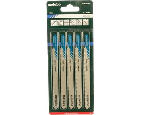 Пилки по стали и цветным металлам T318A (106х1.2 мм. HSS, 5 шт.) Metabo 623629000 