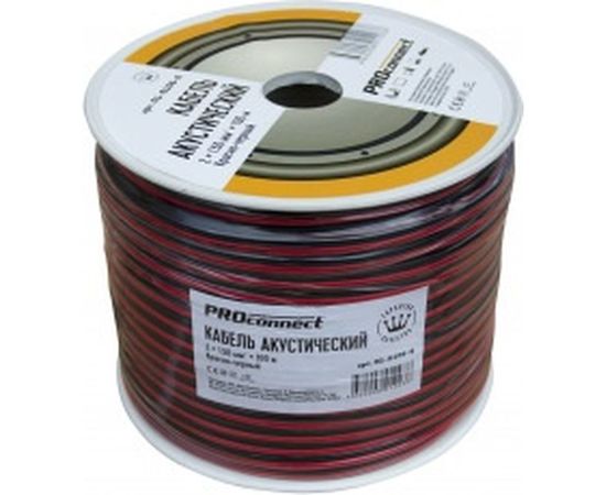 Акустический кабель 2х1.50 кв.мм, красно-черный, 100м PROCONNECT 01-6106-6 