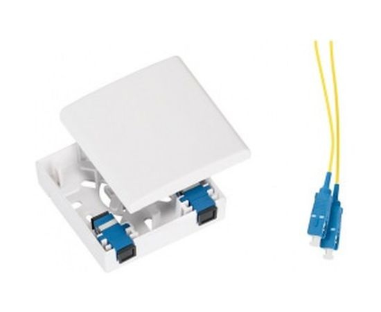 Оптическая розетка NIKOMAX (кросс), укомплектованная на 2 порта пластиковая, NMF-WO02SCUS2-CS-WT 