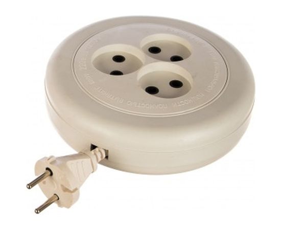 Сетевой удлинитель PERFEO рулетка без заземления RU POWER 3 м 3 розетки белый 30&nbsp;013&nbsp;094 