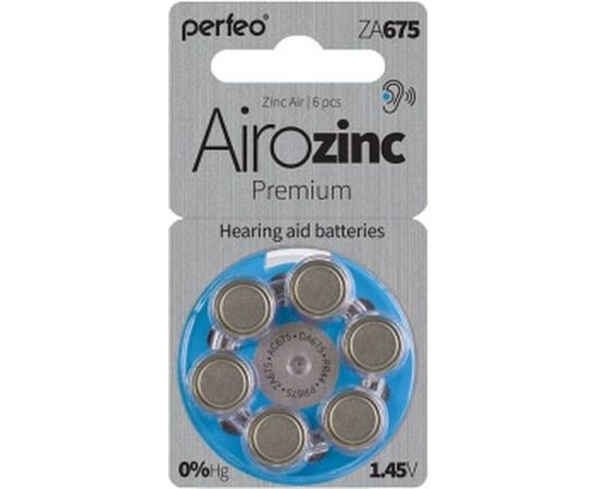 Батарейка для слуховых аппаратов PERFEO ZA675 6 шт блистер 30&nbsp;010&nbsp;663 