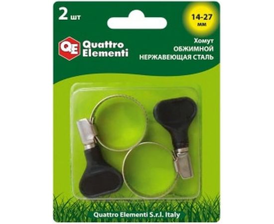 Обжимной хомут QUATTRO ELEMENTI 14-27 мм нержавеющая сталь с ключом 2 шт 772-463 