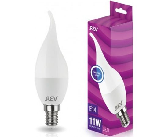 Светодиодная лампа REV FC37 Е14 11W, 4000K, нейтральный свет, свеча на ветру 32517 8 