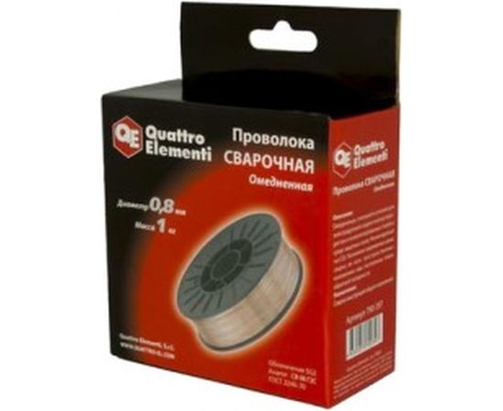 Проволока сварочная омедненная (0.8 мм; 1 кг) QUATTRO ELEMENTI 790-397 