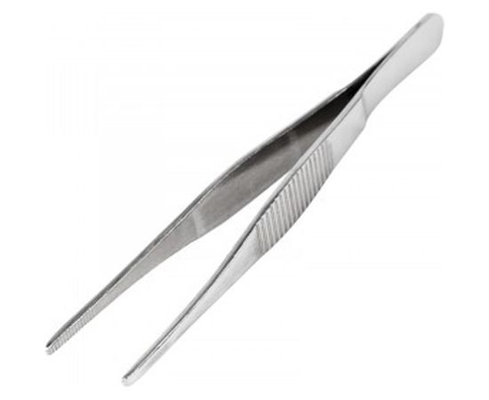 Пинцет 125мм (прямой, рифленый, блистер) REXANT 12-0360 