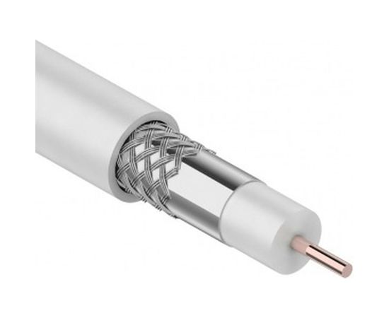 Кабель RG-6U, 64%, 75 Ом, 100м, белый REXANT 01-2201 