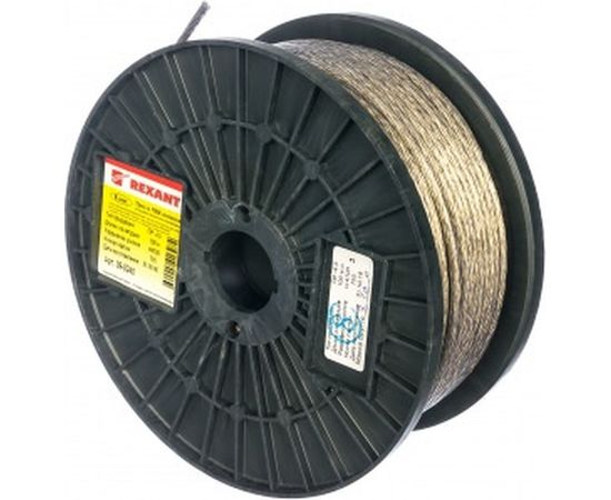Стальной трос REXANT в ПВХ изоляции d=4.0 мм, катушка 100 метров 09-5240 