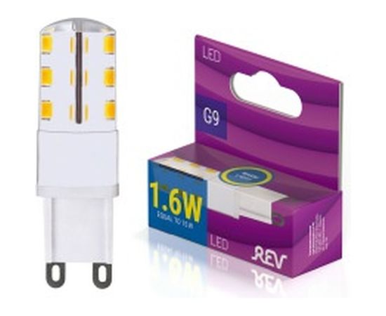 Светодиодная лампа REV JCD G9, 1,6W 3000K, 220V 32439 3 