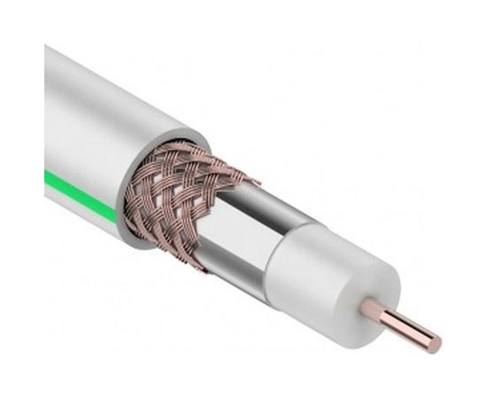 Кабель SAT 703 B, Cu/Al/Cu, 75%, 75 Ом, 100м, белый REXANT 01-2431 