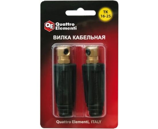 Вилка сварочного кабеля (2 шт; ТК 16-25; до 200 А) QUATTRO ELEMENTI 771-176 