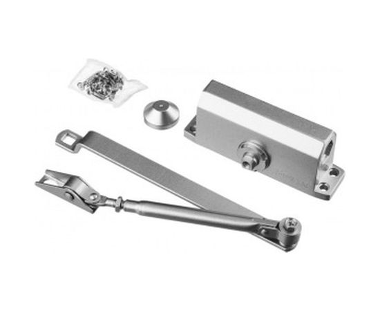 Дверной доводчик для дверей массой до 80 кг STAYER цвет серебро 37915-80 