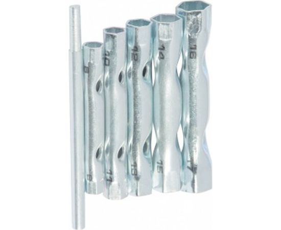 Набор ключей-трубок торцевых 8х17 мм, вороток, оцинкованные,6 шт SPARTA 137405 