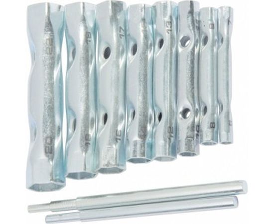 Набор торцевых ключей-трубок SPARTA 6 - 22 мм, вороток, оцинкованные, 9 шт 137525 