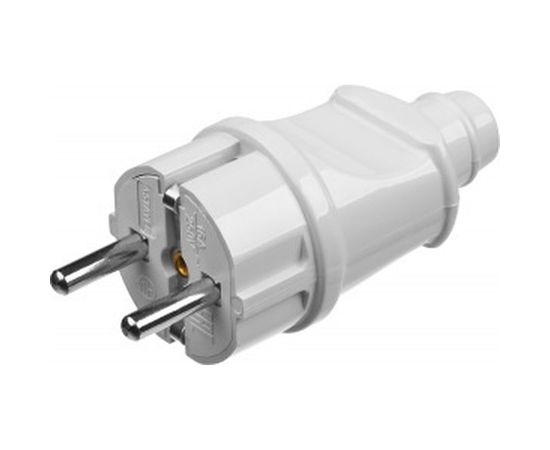 Электрическая вилка STAYER MAXElectro, 6А/220В, с заземлением, белая, 55160-W 