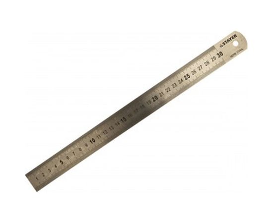 Нержавеющая линейка с двухсторонней гравированной шкалой 0.3м STAYER PROFI 3427-030_z01 