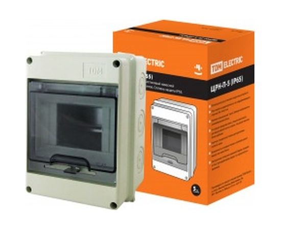 Бокс TDM ЩРН-П-5 модулей навесной пластик IP65 SQ0908-0001 