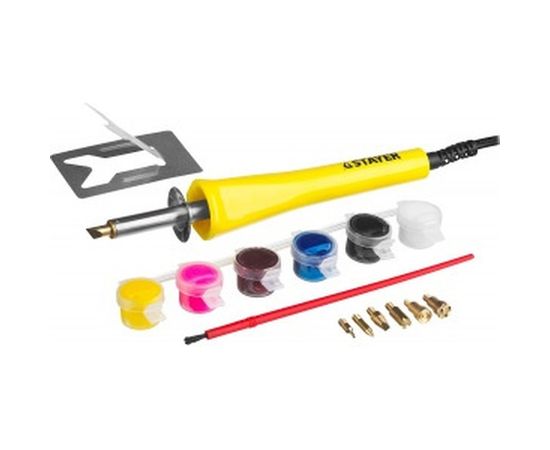 Прибор для выжигания с набором насадок 7 шт. и красками STAYER 45220 