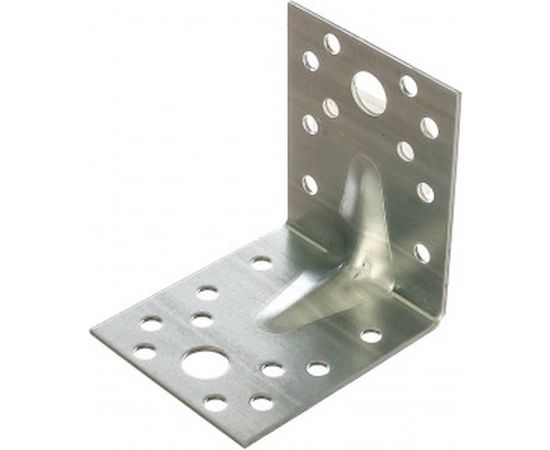 Крепежный усиленный уголок Tech-Krep оцинкованный 70х70х55х2,0 мм - накл. 124411 