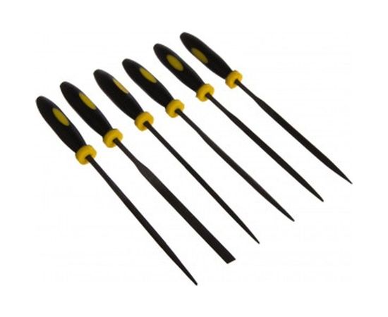 Набор надфилей с двухкомпонентной ручкой 100 мм 6шт STAYER 16010-H6_z01 