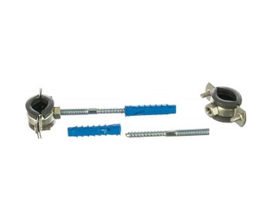 Хомут с резиновым уплотнителем, шурупом и дюбелем Tech-Krep 1/2, 20-23мм, 2шт - пакет 137009 