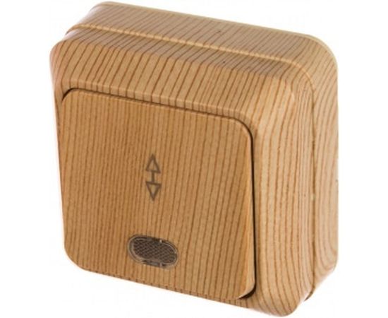 Проходной переключатель TDM Ладога сосна ОП одноклавишный с подсветкой SQ1801-0048 