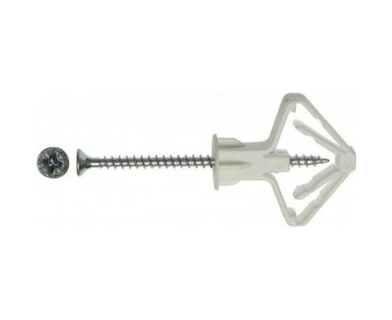 Дюбель бабочка для гипсокартона Tech-Krep 10х50 с саморезом 4х60 40 шт- пакет 126702 