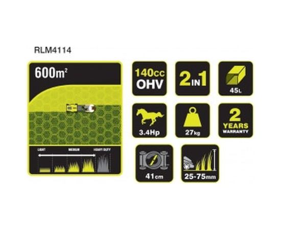 Бензиновая газонокосилка Ryobi RLM4114 5133002884 – изображение 6