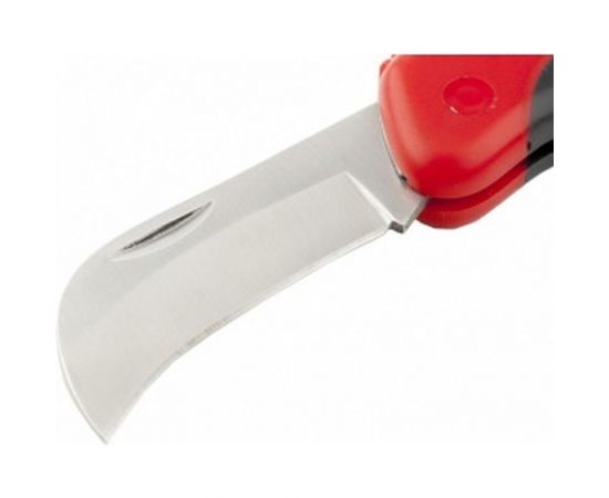 Складной нож электрика, изогнутое лезвие, эргономичная двухкомпонентная рукоятка MATRIX 78986 – изображение 2