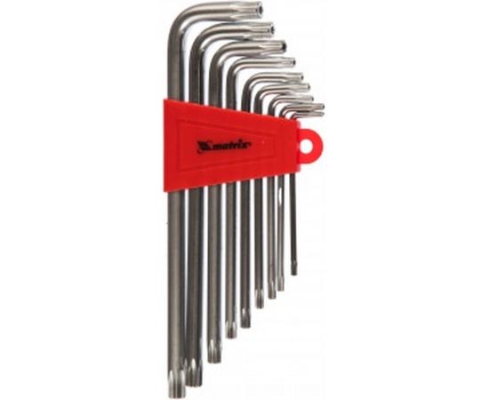 Набор удлиненных имбусовых ключей TORX, 9шт, T10-T50, CrV, сатин MATRIX 12306 – изображение 2