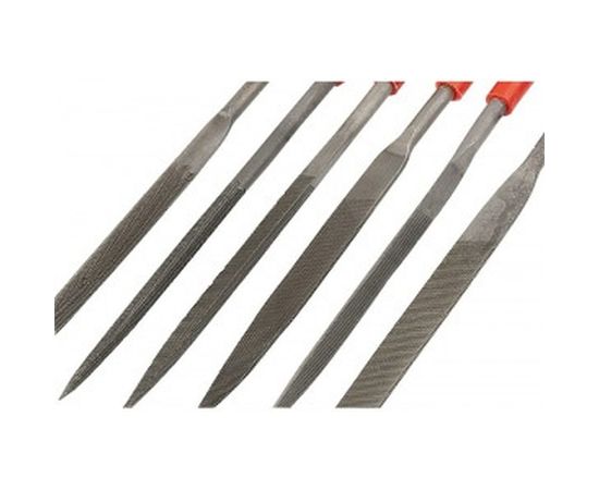 Набор надфилей 180х5мм, 6шт, пластиковые рукоятки MATRIX 15822 – изображение 2