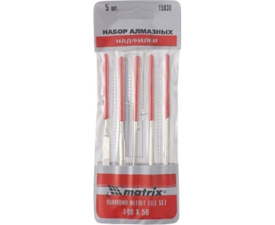 Набор алмазных надфилей 140х50х3, 5 шт MATRIX 15830 – изображение 2