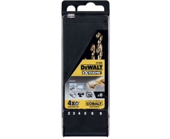 Набор сверл по металлу COBALT INDUSTRIAL 8% (6 шт.) в пластиковой кассете Dewalt DT4956 – изображение 2