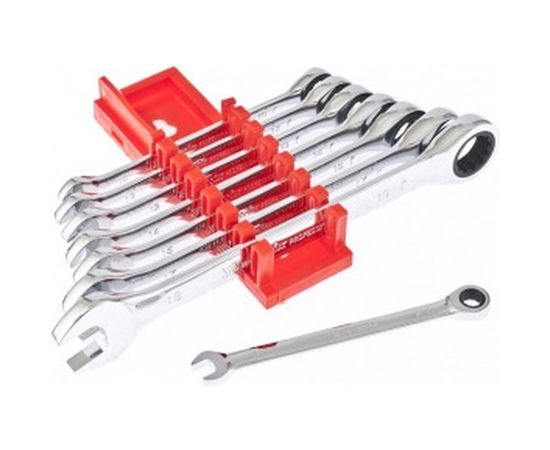 Набор комбинированных трещоточных ключей MATRIX 8 шт 14513 – изображение 3