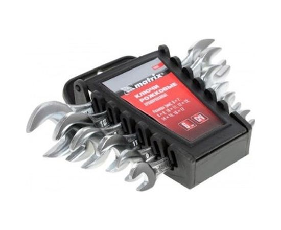 Набор рожковых ключей 6х17 мм, 6 шт., CrV, хромированные MATRIX 15231 – изображение 3