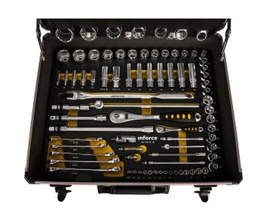 Набор инструментов Inforce 127 предметов 1/2 дюйма и 1/4 дюйма 06-07-16 – изображение 3