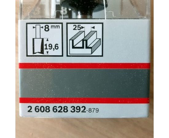 Фреза пазовая прямая (20х25 мм; хвостовик 8 мм) по дереву Bosch 2608628390 – изображение 4