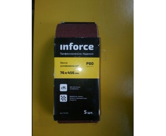 Лента шлифовальная (5 шт; 76х457 мм; P80) Inforce 11-01-044 – изображение 6